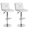 Costway Modern Bar Stools Set of 2 PU Leather Upholstered Swivel Counter Stools with Back Black/Brown/White